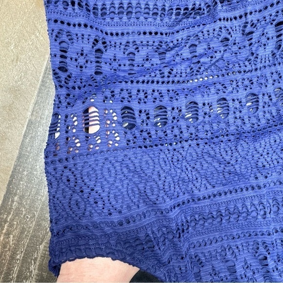 NWT Aqua Green High Neck Blue Crochet One Piece Swimsuit size Medium - Picture 3 of 16